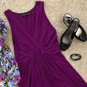 Neesha fuchsia surplice dress